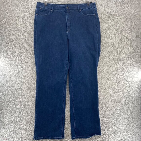Talbots Jeans Womens 18 Plus Flawless Barely Boot Cut Blue Dark Wash Denim Curvy - Picture 1 of 11